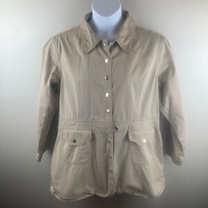 Vintage Carolina blues Canvas Khaki Jacket Snap Front Pockets Size 18‎ Casual